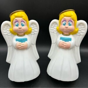 General Foam Angel Blow Mold Christmas Decor 9” Blonde Halo Figurine 90s VTG